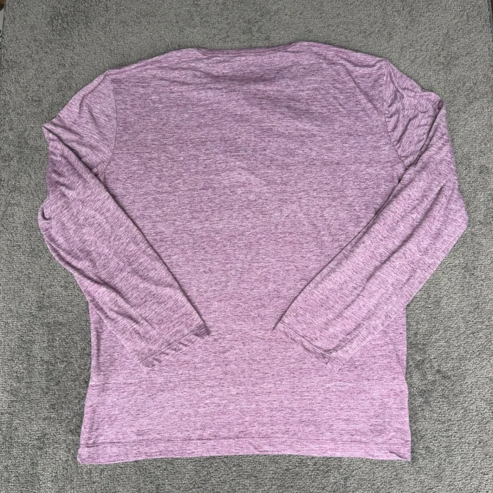 Banana Republic Vintage Tee Mens XL Purple Linen Blend Long Sleeve Henley Shirt